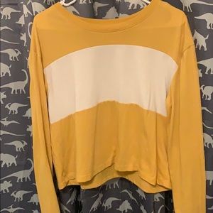 Orange and white cropped long sleeve NEVER WORN